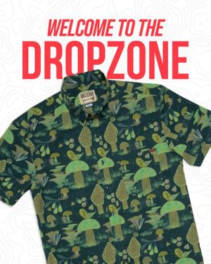 RSVLTS Mushrooms KUNUFLEX Short Sleeve Shirt in Green — front view