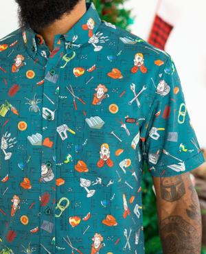 RSVLTS Thirsty For More KUNUFLEX Short Sleeve Shirt in Green — front view