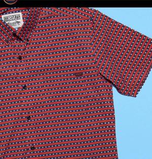 RSVLTS Americano KUNUFLEX Short Sleeve Shirt in Red — front view