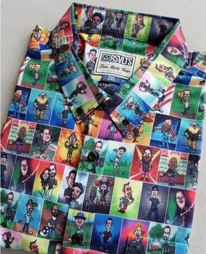 RSVLTS Artist Chad Engle KUNUFLEX Short Sleeve Shirt in Multicolor — front view