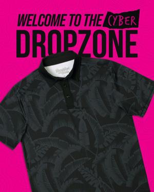 RSVLTS Pastel Palms (After Dark) All-Day Polo in Black — front view