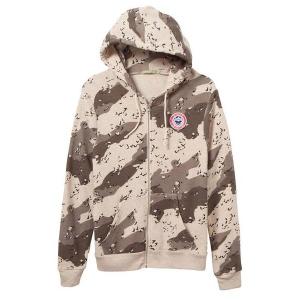 RSVLTS Desert Camo zip Performance Hoodie in Brown — front view