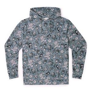 RSVLTS Pie-Eyed Party Performance Hoodie in Blue — front view