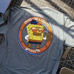 RSVLTS Spongebob 2020 C2E2 Crewneck Tee in Gray — front view