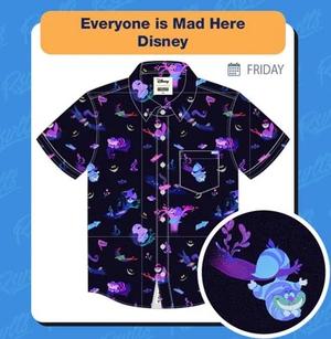 RSVLTS Everyone Is Mad Here KUNUFLEX Short Sleeve Shirt in Black — front view
