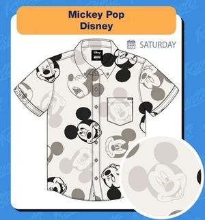 RSVLTS Mickey Pop KUNUFLEX Short Sleeve Shirt in White — front view