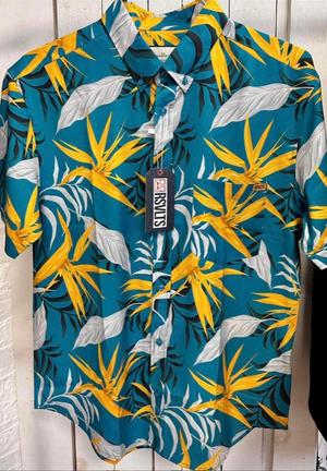 RSVLTS Floral City – Jacksonville 2023 KUNUFLEX Short Sleeve Shirt in Blue — front view