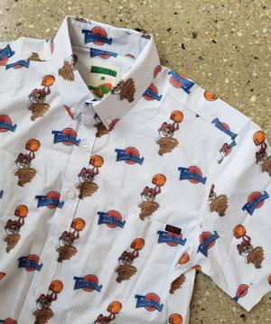 RSVLTS Taz KUNUFLEX Short Sleeve Shirt in White — front view