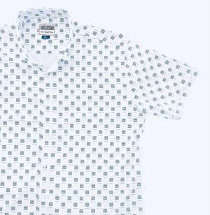 RSVLTS No Data Found KUNUFLEX Short Sleeve Shirt in White — front view
