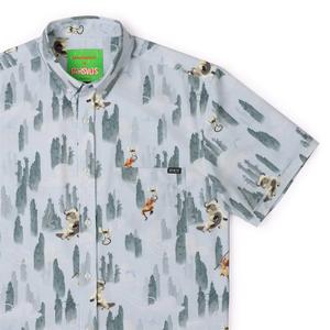 RSVLTS Southern Air Temple KUNUFLEX Short Sleeve Shirt in White — front view