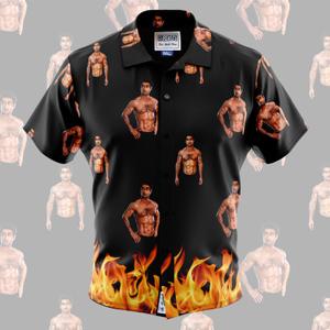 RSVLTS Kumail Nanjiani KUNUFLEX Short Sleeve Shirt in Black — front view