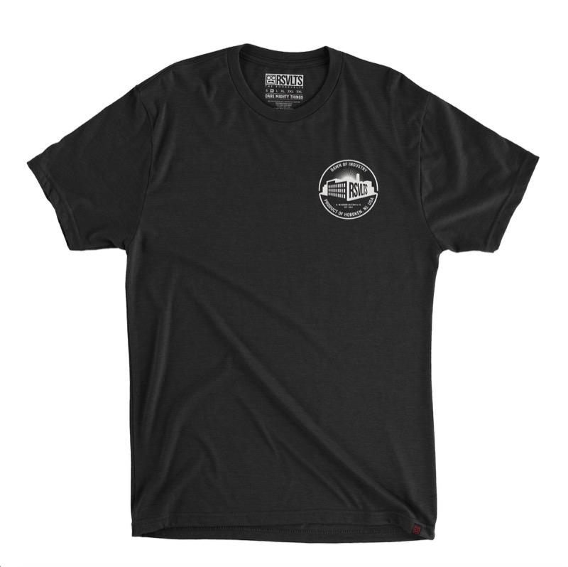 RSVLTS Hoboken: Dawn of Industry Crewneck Tee in Black — detail 2