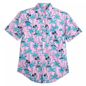 RSVLTS Mickey Mouse KUNUFLEX Short Sleeve Shirt in Purple — front view
