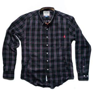 RSVLTS Thin Red Line BorlandFlex Long Sleeve Flannel in Gray — front view
