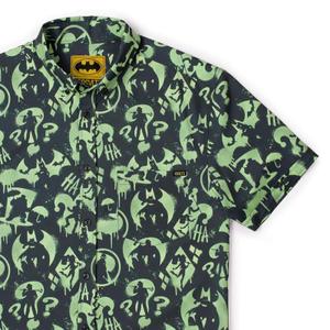 RSVLTS Gotham Graffiti KUNUFLEX Short Sleeve Shirt in Black — front view
