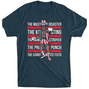 RSVLTS Master of Disaster Crewneck Tee in Blue — front view
