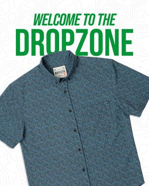 RSVLTS Drop of the Mornin’ to Ya! KUNUFLEX Short Sleeve Shirt in Blue — front view