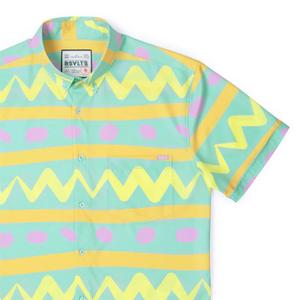 RSVLTS Egg KUNUFLEX Short Sleeve Shirt in Green — front view