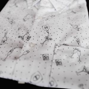 RSVLTS Bottoms Up Long Sleeve Shirt in White — front view