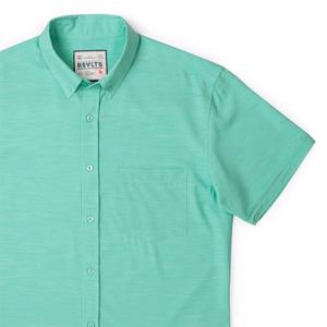 RSVLTS Renegade Seafoam Fury KUNUFLEX Short Sleeve Shirt in Green — front view
