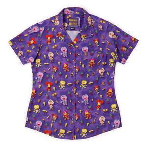 RSVLTS Down At Fraggle Rock! Women's KUNUFLEX Short Sleeve Shirt in Purple — front view