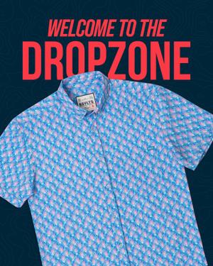 RSVLTS Don’t Tequila My Vibe KUNUFLEX Short Sleeve Shirt in Blue — front view