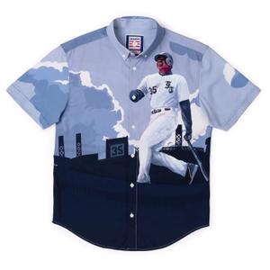 RSVLTS The Big Hurt KUNUFLEX Short Sleeve Shirt in Gray — front view