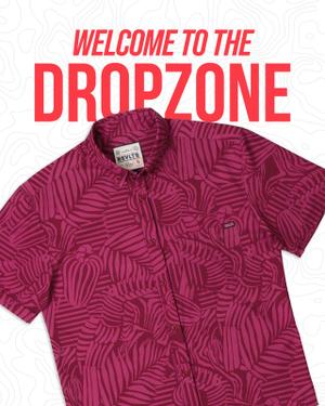RSVLTS Toucan’t See Me KUNUFLEX Short Sleeve Shirt in Red — front view