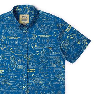 RSVLTS Designing Donald KUNUFLEX Short Sleeve Shirt in Blue — front view