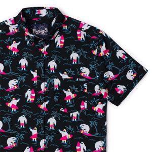 RSVLTS Yeti Gets Pitted KUNUFLEX Short Sleeve Shirt in Black — front view