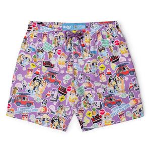 RSVLTS Let’s Motor Hybrid Shorts in Purple — front view