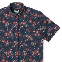 RSVLTS Petal to the Meadow KUNUFLEX Short Sleeve Shirt in Gray — front view