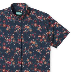 RSVLTS Petal to the Meadow KUNUFLEX Short Sleeve Shirt in Gray — front view
