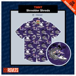 RSVLTS Shredder Shreds KUNUFLEX Short Sleeve Shirt in Purple — front view