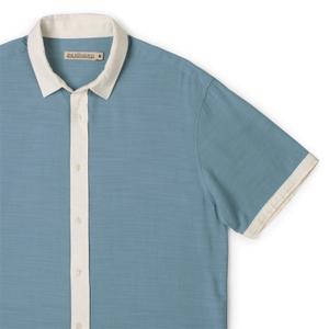 RSVLTS The Breakers KUNUFLEX Short Sleeve Shirt in Blue — front view