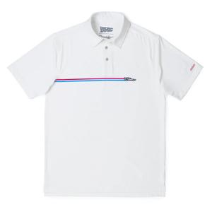 RSVLTS Back In Tee Time All-Day Polo in White — front view