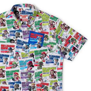 RSVLTS Fresh Pouches KUNUFLEX Short Sleeve Shirt in White — front view