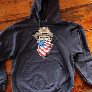 RSVLTS Teddy Rough Rider Performance Hoodie in Blue — front view