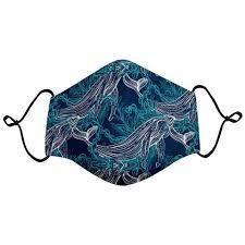 RSVLTS Whales Mask in Blue — front view