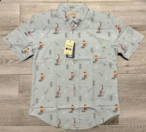 RSVLTS Can We Keep Him? KUNUFLEX Short Sleeve Shirt in Green — front view