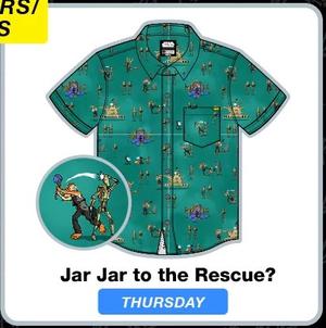 RSVLTS Jar Jar To The Rescue? KUNUFLEX Short Sleeve Shirt in Green — front view