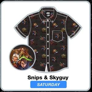 RSVLTS Snips & Skyguy KUNUFLEX Short Sleeve Shirt in Black — front view