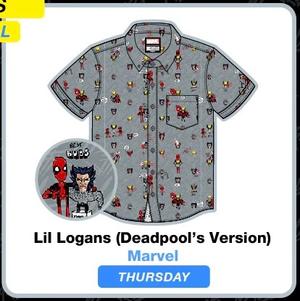 RSVLTS Lil Logans (Deadpool’s Version) KUNUFLEX Short Sleeve Shirt in Gray — front view
