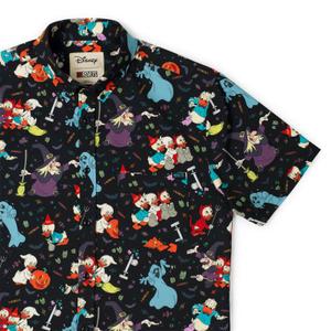 RSVLTS Tricks, Treats, and Trouble KUNUFLEX Short Sleeve Shirt in Black — front view