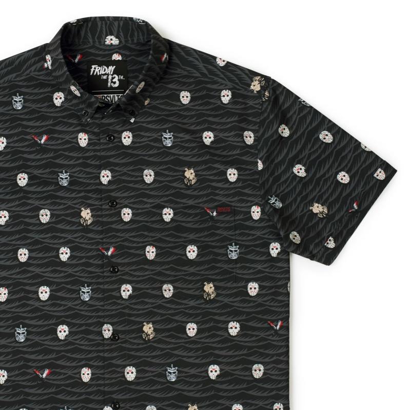 RSVLTS Unmasked Fear KUNUFLEX Short Sleeve Shirt in Black — front view