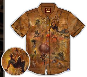 RSVLTS The Archeologist KUNUFLEX Short Sleeve Shirt in Brown — front view