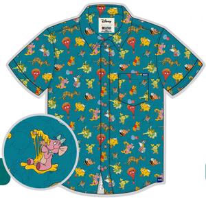 RSVLTS Heffalumps and Woozles KUNUFLEX Short Sleeve Shirt in Green — front view