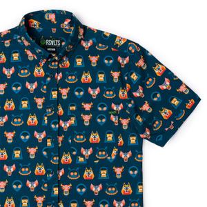 RSVLTS Tales From The Cryptids KUNUFLEX Short Sleeve Shirt in Blue — front view