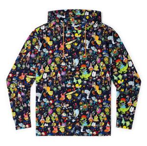 RSVLTS Spooky Mashup Performance Hoodie in Blue — front view