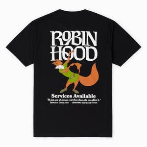 RSVLTS Services Available Crewneck Tee in Black — front view